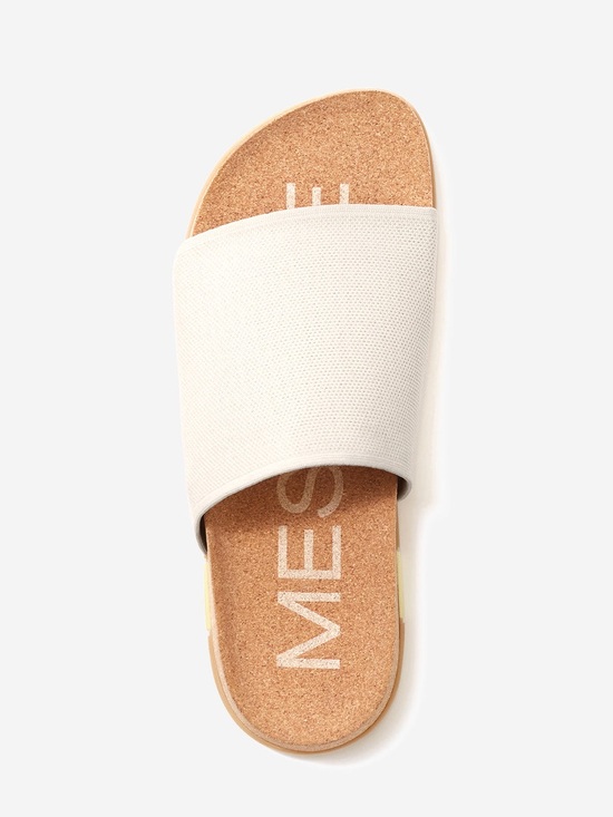 Message Shoes - Message Shaw Cream Slide Sandals with Cork Footbed Size 10